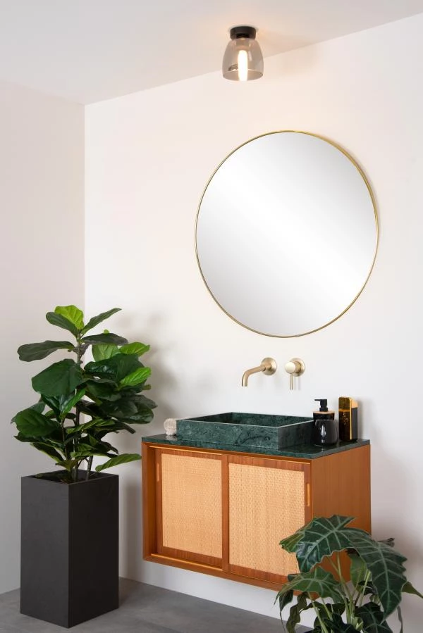 Lucide TYLER - Plafonnière Badkamer - Ø 16,1 cm - 1xG9 - IP44 - Zwart - sfeer 4